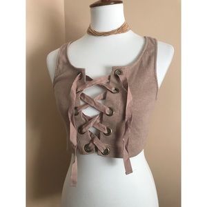 Lace-up crop top
